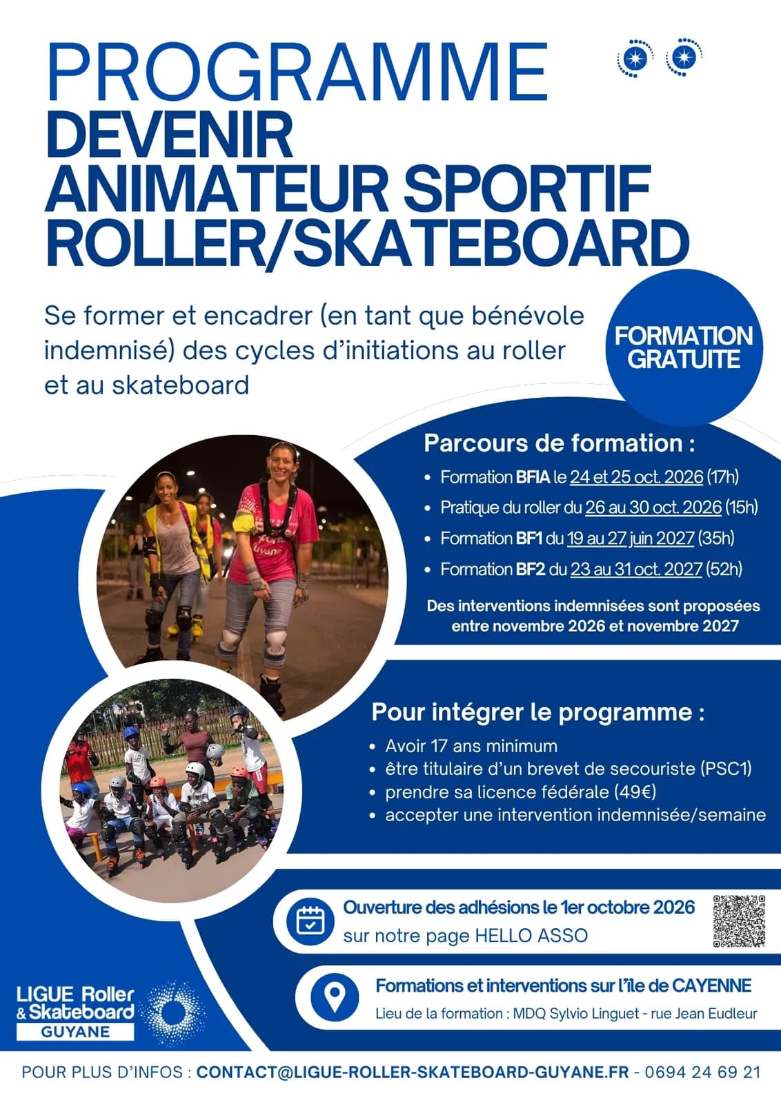 Formation "DEVENIR ANIMATEUR SPORTIF ROLLER/SKATEBOARD"