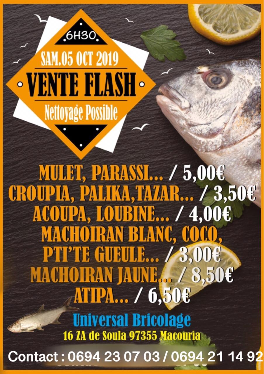 VENTE FLASH DE POISSONS A MACOURIA